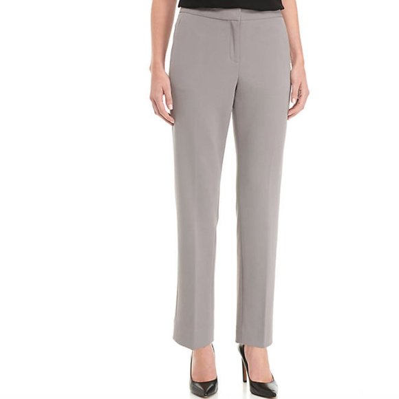 Kasper Pants - NWT Kasper Macys Crepe Petite Steel Grey Slacks 4P